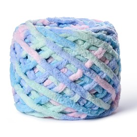 Plush Chenille Chunky Yarn 100g (49.2yd) - Fluffy Velvet Yarn Crochet for Blanket Knitting and Crocheting - Baby Yarn for Crocheting Soft - Amigurumi Yarn (Candyfloss)