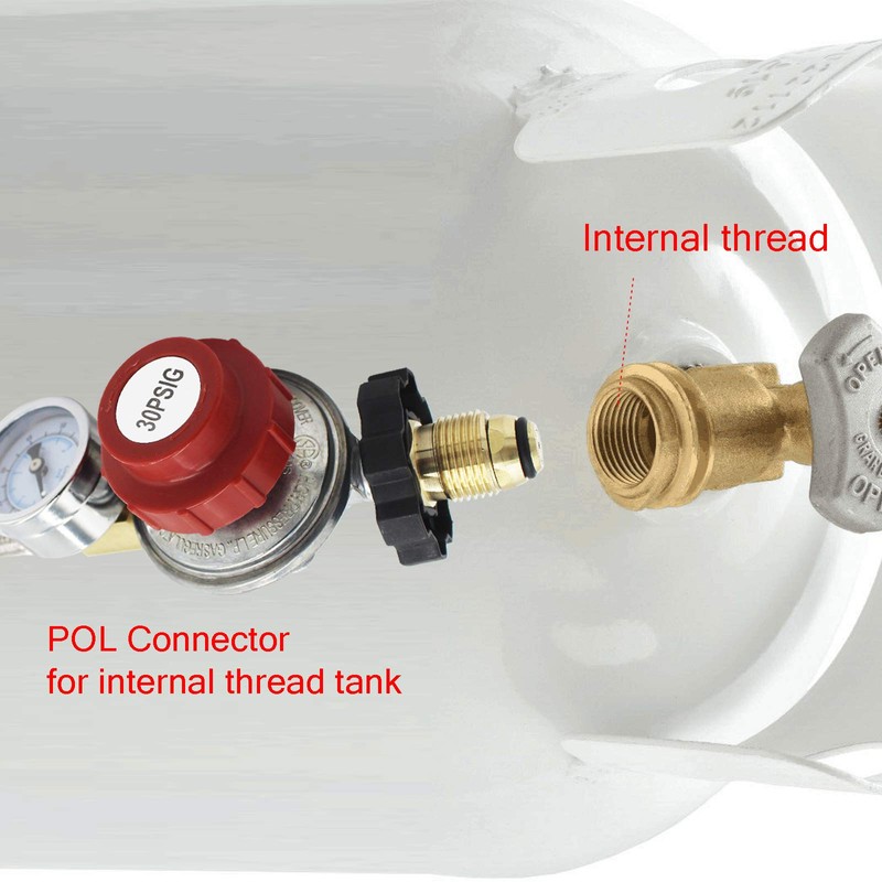 MCAMPAS 12FT 0-30 PSI High Pressure Adjustable Propane Regulator with