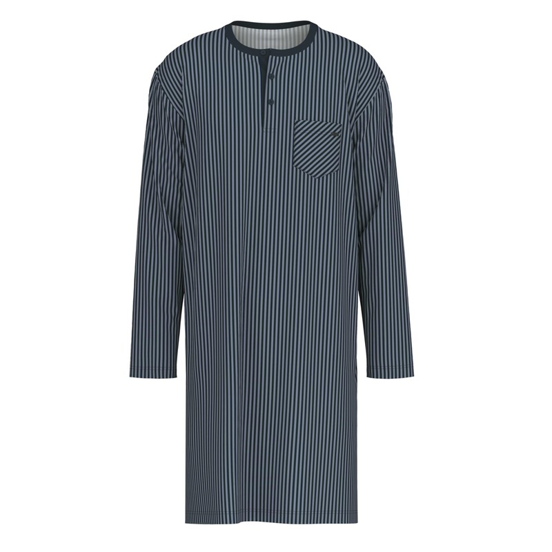 CALIDA Relax Streamline Men's 100% Cotton Button Down Nightdress, Dark