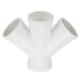 PATIKIL Double Wye Duct Splitter, 2" to 2" (Socket x Socket x Spigot) PVC Adapter Pipe Fitting Duct Pipe Connector for Air Ventilation Exhaust DWV (Drain, Waste and Vent), White