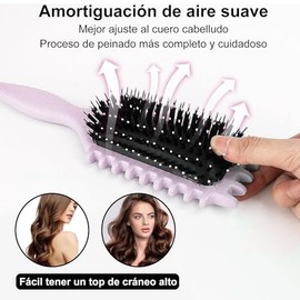 3 PCs Peine para peinar el cabello rizado, Cepillo para cabello rizado con colchón de aire, Cepillo de Rizos para desenredar fácilmente, Aplicable al Similar a la Ola (Morado)