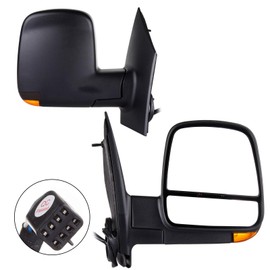 cciyu Door Mirror Drive and Passenger Side Power Heated Turn Signal- Textured fit for 2008-2017 For Chevy Express For GMC Savana Van
