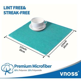 Vnoss Microfiber Cleaning Cloth, Pack of 20 Super Absorbent Cleaning Rag, Cleaning Towels with 4 Color Assorted, 12"X12", Multicolor