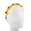 Lux Accessories Yellow Braided Flower Crown Flower Stretch Headband