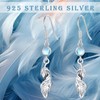 TRISHULA Feather Earrings 925 Sterling Silver Moonstone Earrings Moonstone Feather