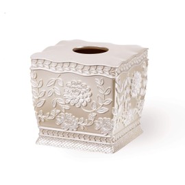 Popular Bath Rose Vine, Tissue Box, Beige-Taupe