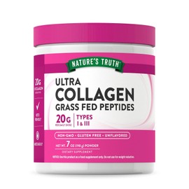 Nature's Truth Ultra Collagen Peptides 60 Servings Unflavored Powder 20g Collagen Daily Dose
