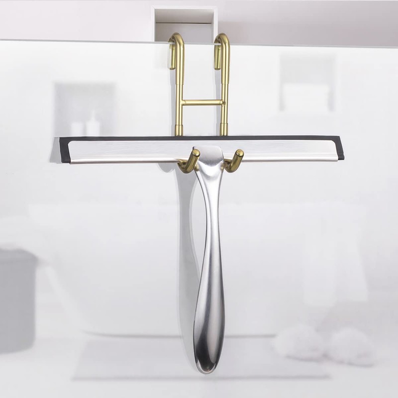 Haitis 4 Pack Over Shower Glass Door Hook, Plated Gold,