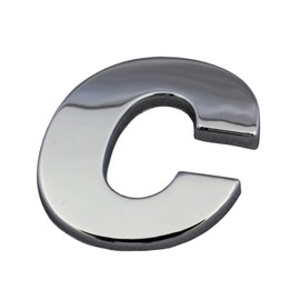 Mukojima Automobile Supplies Manufacturing MYS-032T 3D 3D Molded Emblem Sticker Alphabet C Silver