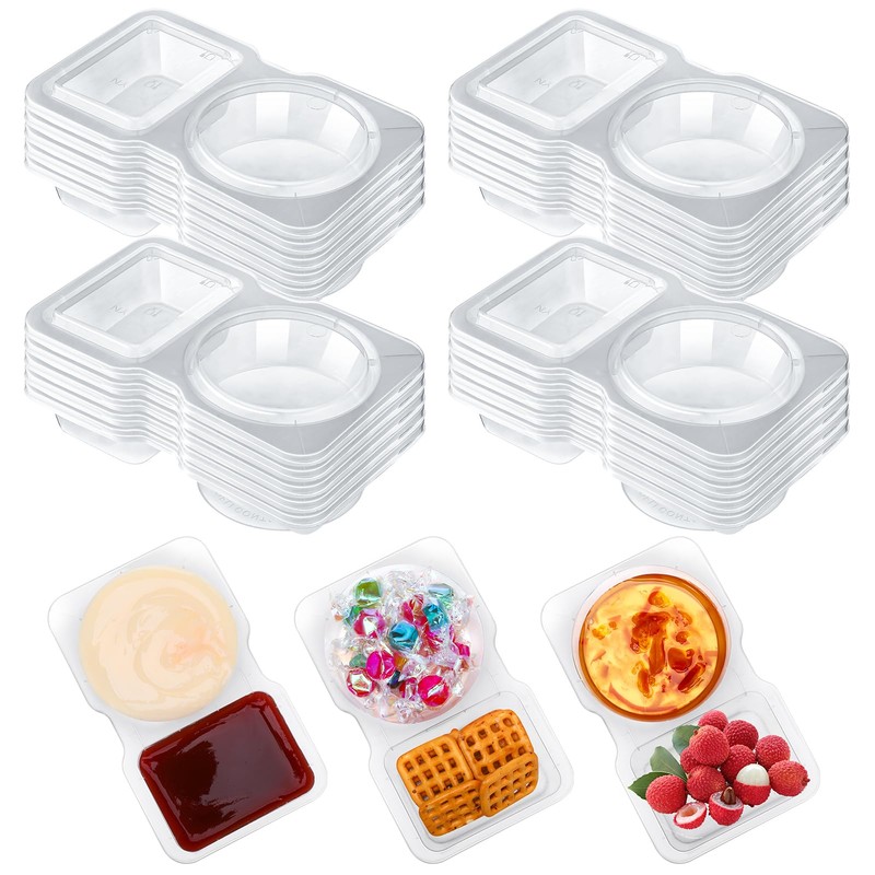 saerryor 20Pcs Reusable Snack Pack Containers,Reusable Snack Pots with Lids,Double
