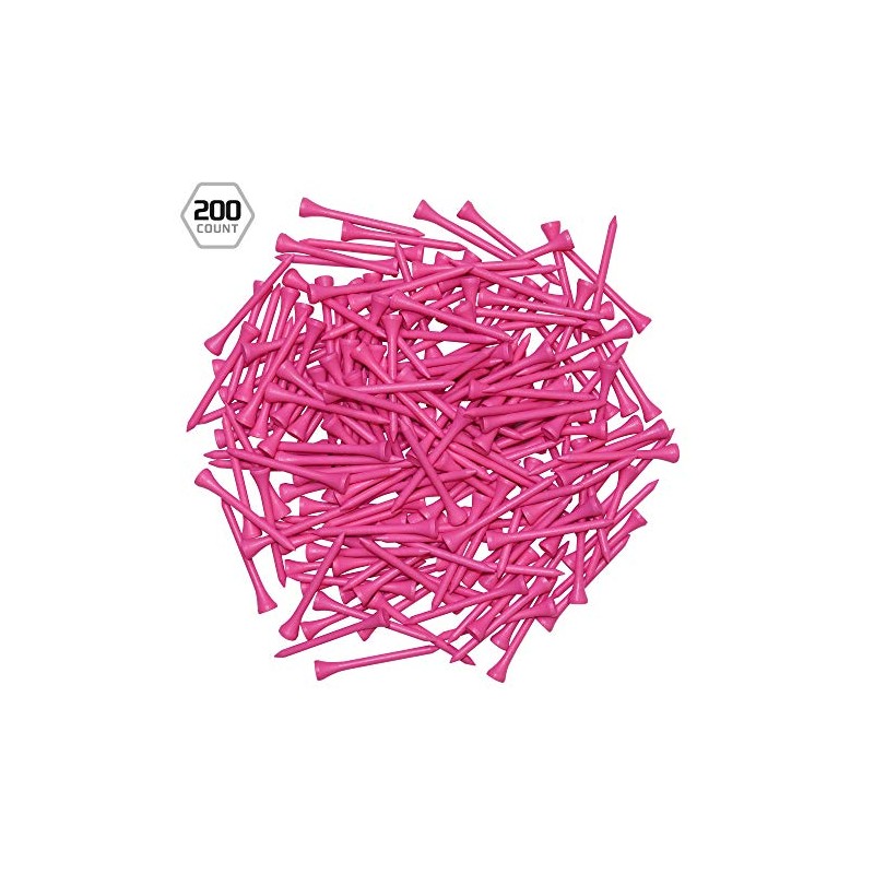 IZZO Golf Wood Golf Tees, 1.75 Inch, Neon Pink (Pack