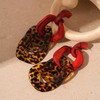 Kercisbeauty Red Leopard Print Acrylic Resin Chunky Earrings Big Statement