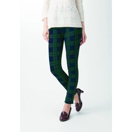 Cervin Fleece Lined Leggings Pants Like a Blanket, Green Check M