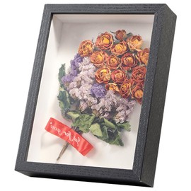 FAVORTALK 3D Shadow Box 8X6 Inch 3D Shadow Box Frame 3 CM Inner Depth Wooden Deep Box Frames for Tabletop and Wall Deep Frame Display Box Deep Picture Frame for Flower Memorabilia (Black,5CM)
