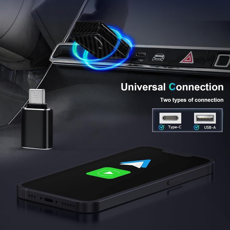 Zurligi 2 in 1 Wireless CarPlay Adapter & Android Auto