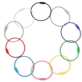 Wire Rope Keychain: Key Strap, Hook, Keyring Material 15cm Blue 5ea