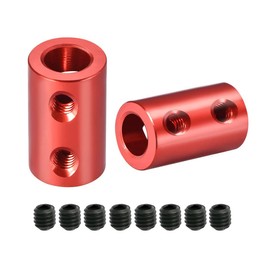 Aopin 6mm to 6mm Red Rigid Couplings Set Screw Shaft Stepper Motor, Length 20mm / 0.79" Motor Coupler Connector Rigid with for 3D Printer, RC Robot, Car Model Shaft, CNC Machine, DIY Encoder 2 Pcs