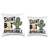 Silent but approachable Conversation Starter Ice Breaker Throw Pillow