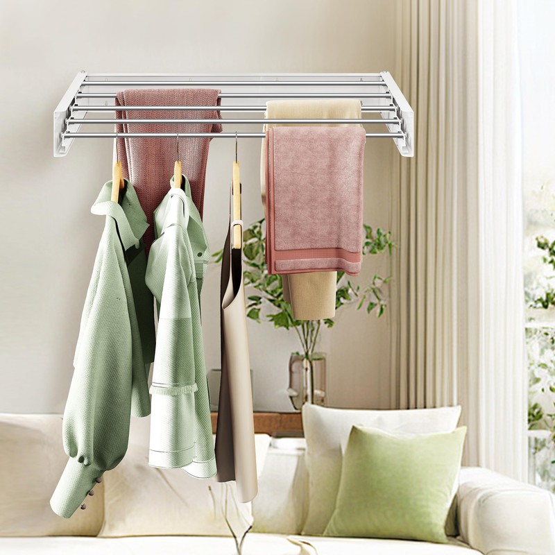 ZdwCyl Wall Mounted Clothes Drying Rack 32 inches,Foldbale Laundry Drying