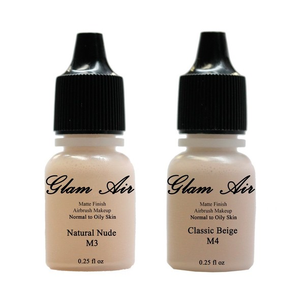 Glam Air Airbrush Water-based Foundation in Set of 2 Assorted Light Matte Shades (For Normal to Oily Light/Fair Skin)