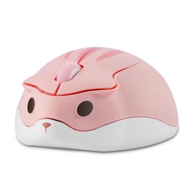Kabellose Maus Cute Cartoon Hamster Shape Mouse Portable Travel 2.4GHz 1200DPI Optical Cordless Mouse mit USB-Empfänger Compact Silent Mäuse für Laptop PC Computer Mac für Kinder Geschenk, Rosa
