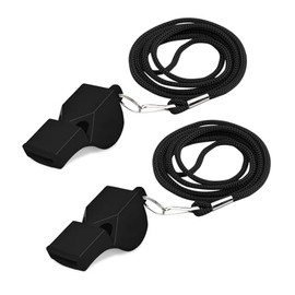 Plume'CHJ Whistle, 2 paquetes de silbatos deportivos de plástico con cordón, silbato de sonido nítido y fuerte, ideal para entrenadores, árbitros y funcionarios