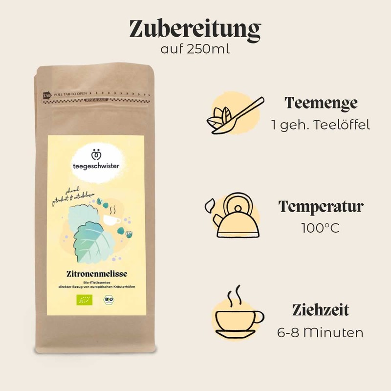 Teegehschwister Organic Lemon Balm Tea from Fair Direct Trade with