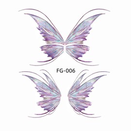 6 Pack Face Temporary Tattoo Waterproof Funny Makeup Tattoo Stickers on Face Eye Mouth Forehead Body Gradient Butterfly Wing Tattoo Eye Makeup DIY Stage Sticker