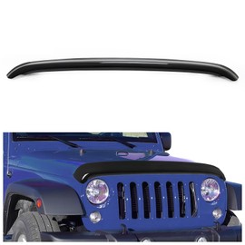 HECASA Hood Shield Compatible with 2007-2018 Jeep Wrangler JK PC Plastic Hood Bug Deflector Hood Protector Protection Smoke