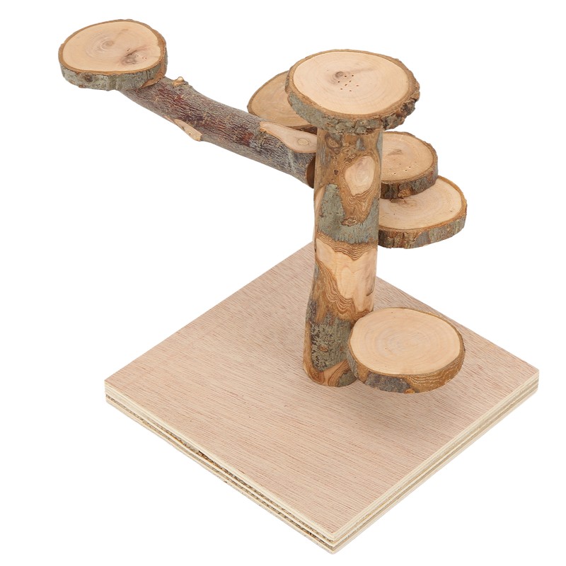 Wooden Hamster Platform Toy Hamster Playground Stand Rotating Ladder for