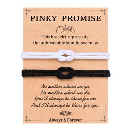 UNGENT THEM Matching Couples Bracelets Pinky Promise Long Distance Relationship Christmas Birthday Valentines Sweetest I Love You Gifts for Him Her Boyfriend Girlfriend Bf Gf His Hers Men Women