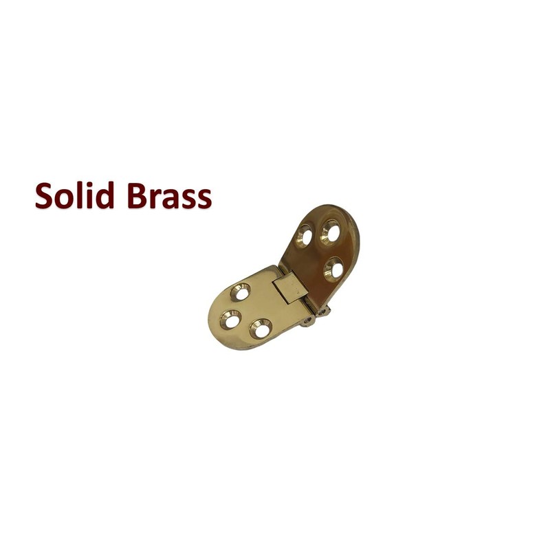 QCAA Solid Brass Table Folding Flip Top Hinge, 2-3/4"x1-3/16, Polished