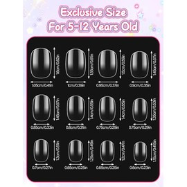 EBANKU 240 uñas postizas para niños, cortas y transparentes, para niñas pequeñas, cobertura total, decoración de uñas.