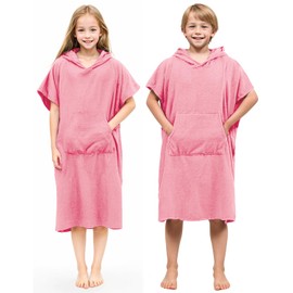 Abahub Surf Poncho Women & Men Towel Poncho Adult with Hood, Thick Quick Dry Changing Poncho Towel, Microfiber Wearable Cover Up for Surfing Beach Swim - Absorbent Changing Towel S (Blue Flower)