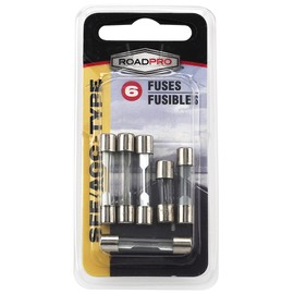 RoadPro RPAGCFA AGC and SFE Fuse Assortment Glass Tube Fuses for Auto - Variety Fuse Pack of 6