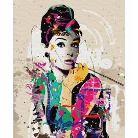 Artnapi Paint by Numbers Adults without Frame | DIY Hand Painted | Audrey Hepburn | Kit for Beginners and Adults | Set Including Acrylic Paints & Brush | 40 x 50 cm Canvas
