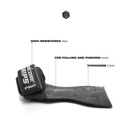 Professional Grips Lifting Straps with Wrist Hand Bandage for Fitness Bodybuilding Weight Lifting Weight Training Gloves Grips Gym Equipment (S, Black)