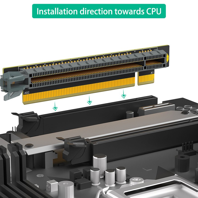 PCIE Card Adapter 90 Degree Computer PCIE Slot Converter for
