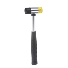 sourcing map Hammer Mallet Double-Faced Metal 23mm Non-Slip Grip Rubber Hammer Hand Tool for Home Installation Press Studs