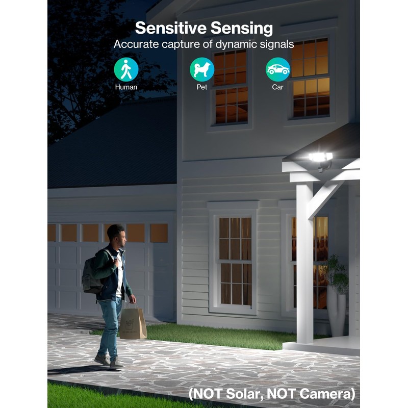 iMaihom 50W Motion Sensor Outdoor Lights, 5000LM Hardwired Motion Sensor