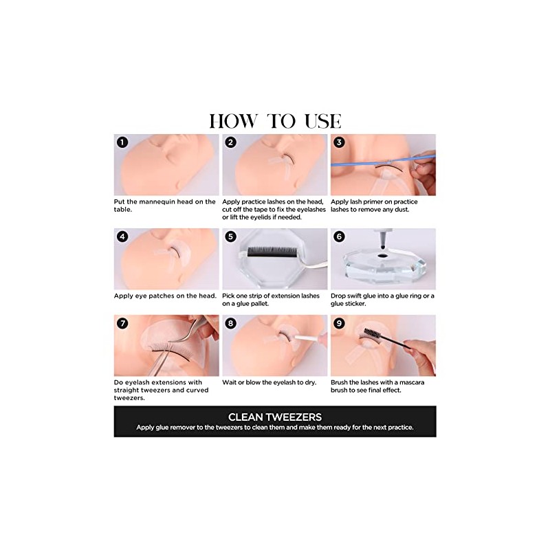 BEYELIAN- Kit de suministros para extensiones de pestañas: este kit
