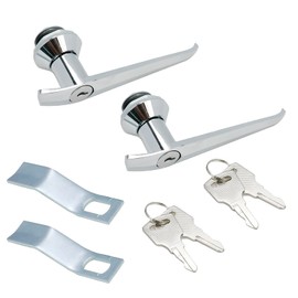 Tsnamay 2Pcs Mailbox Cabinet Metal Keyed Security Handle Latch Cam Lock Locker with 4 Keys Silver