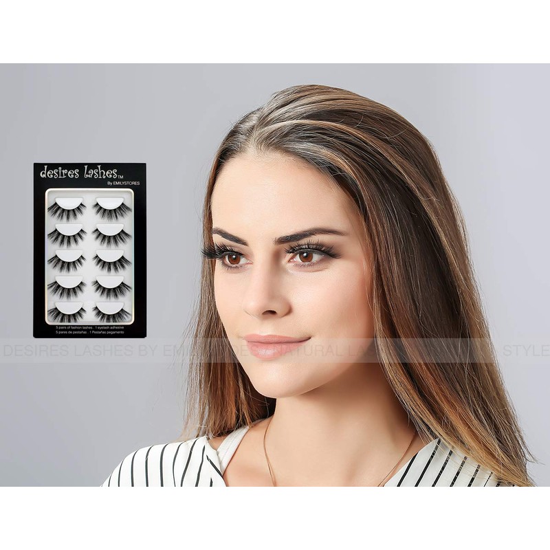 DESIRES LASHES By EMILYSTORES Natural Lashes 3D Layered Effect Fake-Mink