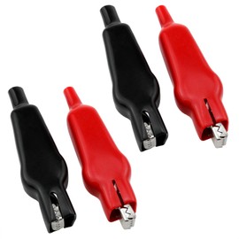 Dsjnf 20A Insulated Alligator Clips Electric Circuit Test Alligator Clips Heavy Duty Alligator Clip Experimental Jacket Test Clip (2 Black, 2 Red) -4PCS