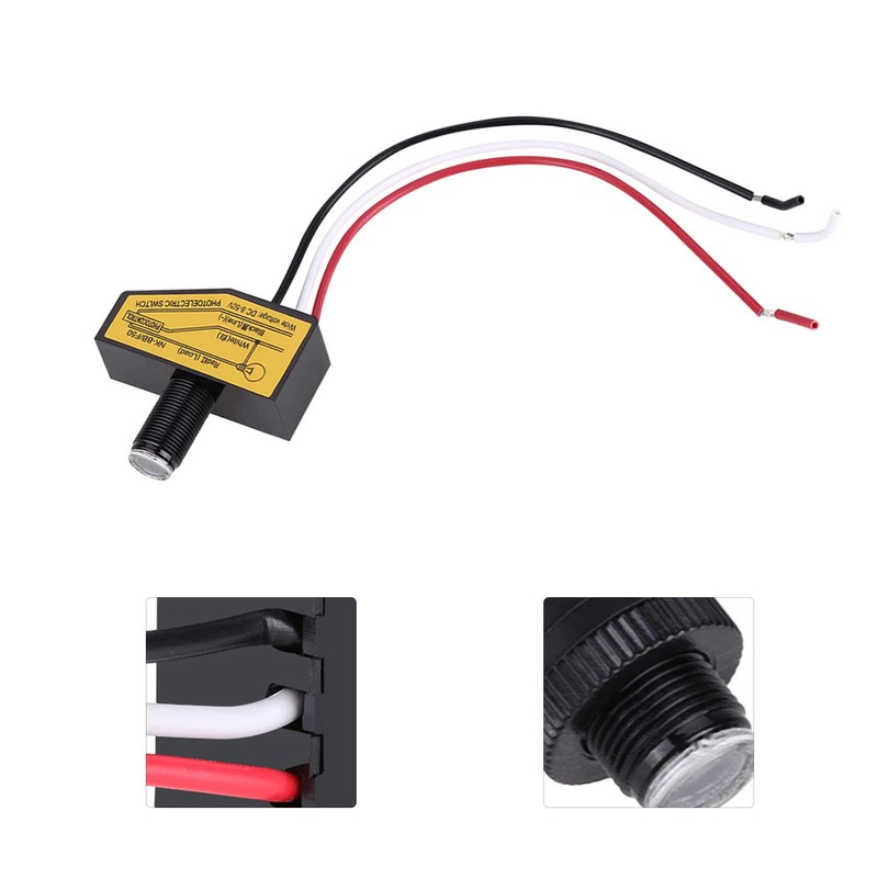 DC Photocell Light Sensor 12V to 48V Mini Dusk to