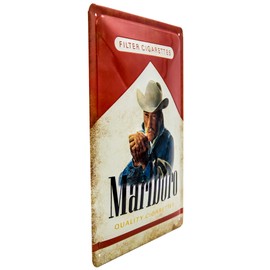Annuncio vintage retrò per sigarette – adatto per i fan di Marlboro USA – lamiera d'acciaio goffrata di alta qualità – effetto 3D – 30 x 20 cm
