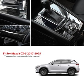 ANFOKAS Compatible with Mazda CX-5 2025 2024 2023 2022 2021 2020 2019 2018 2017 Accessories Car Center Console Cover Gear Panel Gear Shift Knob Cover Trims Frame -Stainless Steel Black