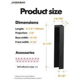 JIASENBAO 10 Pack Adhesive Cabinet Handles Black 5-1/2" Length(Cover 5" Hole Center) Finger Pulls Stick on Cabinet Pulls Decorative Kitchen Drawer Dresser Cupboard Bathroom Vanity Cabinet Hardware