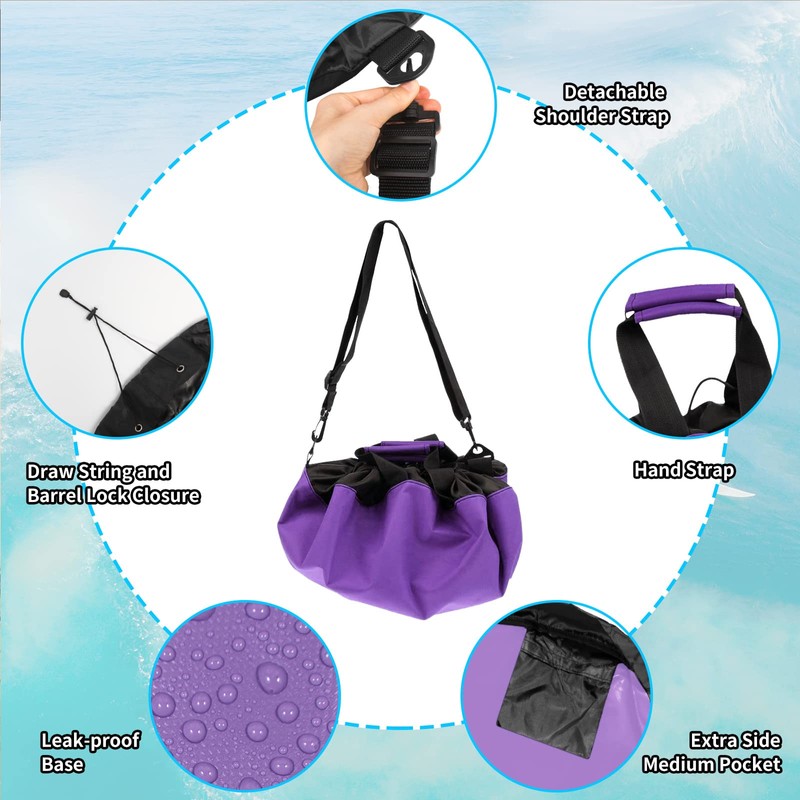 Dawitrly Wetsuit Changing Mat, Durable Waterproof Surf Change Mats Carrying