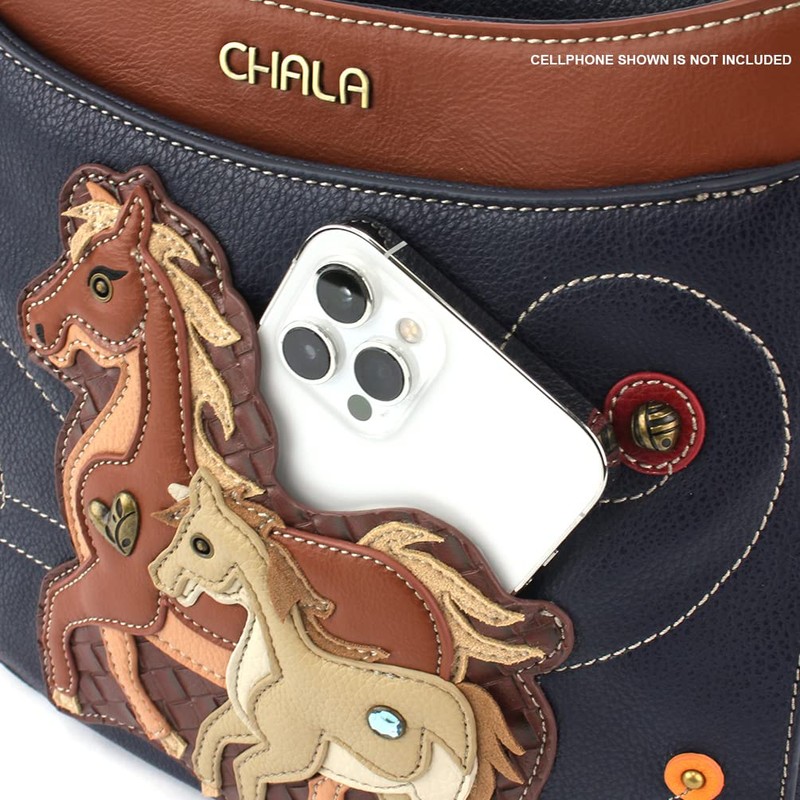 CHALA - Bandolera con correa ajustable, Horse Family - Navy,